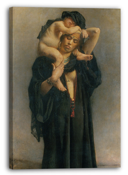 Leinwandbild Léon Bonnat - Eine ägyptische Bäuerin und ihr Kind