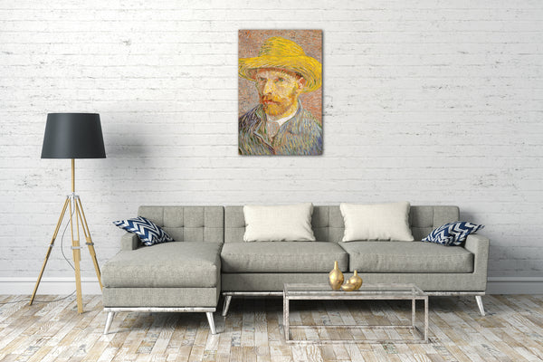 Leinwandbild Vincent van Gogh - Selbstbildnis mit Strohhut