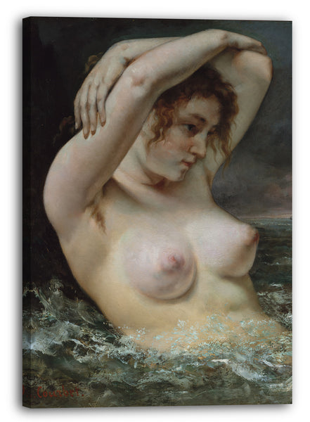 Leinwandbild Gustave Courbet - Die Frau in den Wellen