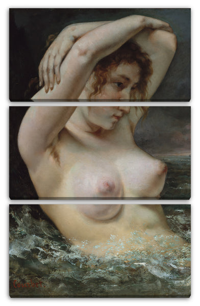 Leinwandbild Gustave Courbet - Die Frau in den Wellen