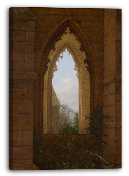 Leinwandbild Carl Gustav Carus - Gotische Fenster in den Ruinen des Klosters bei Oybin