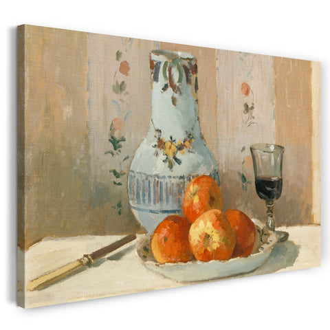 Leinwandbild Camille Pissarro - Stillleben mit Äpfeln und Krug