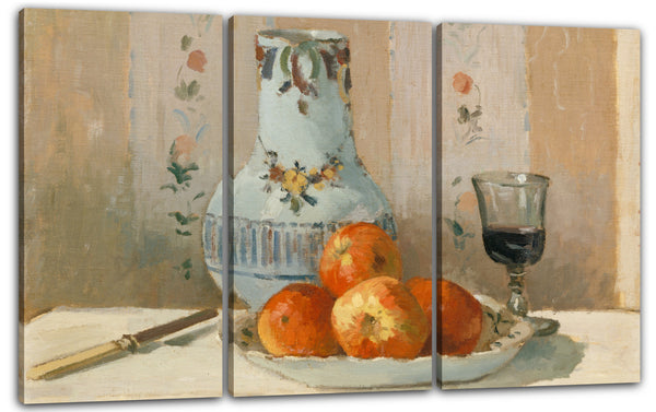 Leinwandbild Camille Pissarro - Stillleben mit Äpfeln und Krug