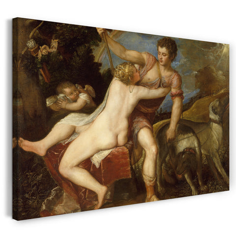 Leinwandbild Tizian - Venus und Adonis