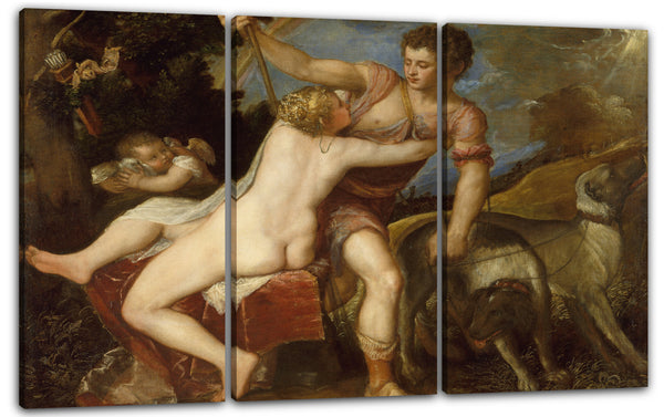 Leinwandbild Tizian - Venus und Adonis