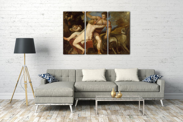 Leinwandbild Tizian - Venus und Adonis