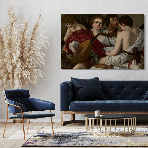 Leinwandbild Caravaggio - Die Musiker
