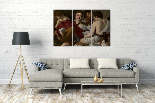 Leinwandbild Caravaggio - Die Musiker