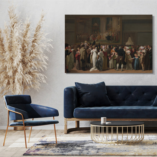 Leinwandbild Louis Léopold Boilly - Das Publikum sieht Davids "Krönung" im Louvre