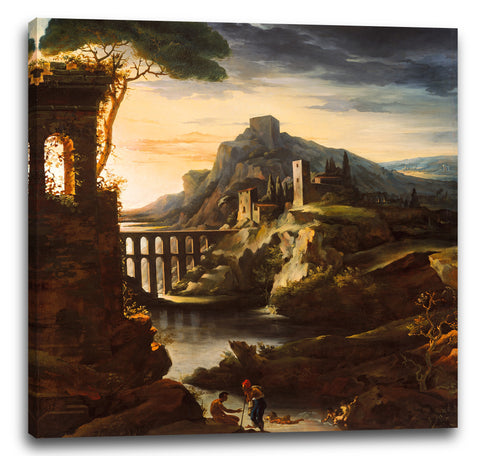 Leinwandbild Théodore Gericault - Abend: Landschaft mit einem Aquädukt
