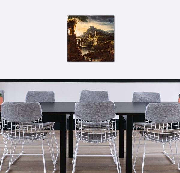 Leinwandbild Théodore Gericault - Abend: Landschaft mit einem Aquädukt