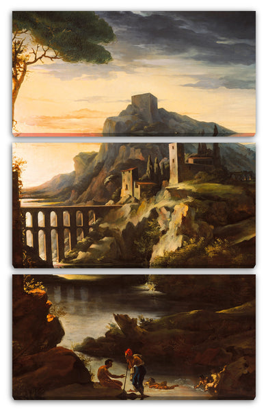 Leinwandbild Théodore Gericault - Abend: Landschaft mit einem Aquädukt