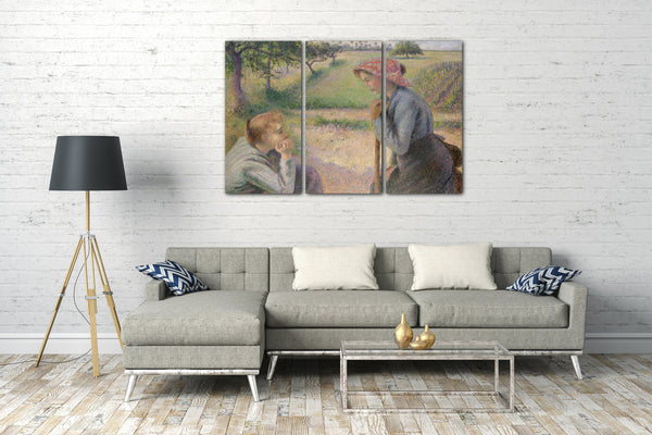 Leinwandbild Camille Pissarro - Zwei junge Bauernfrauen