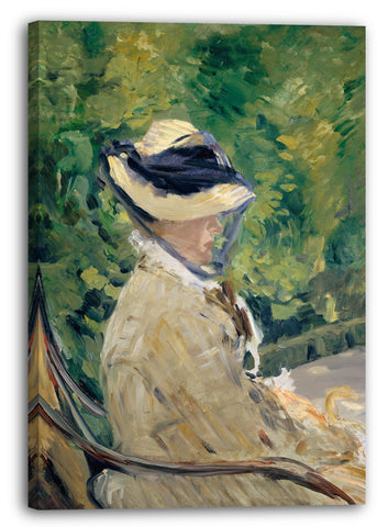 Leinwandbild Edouard Manet - Madame Manet (Suzanne Leenhoff, 1830-1906) im Bellevue