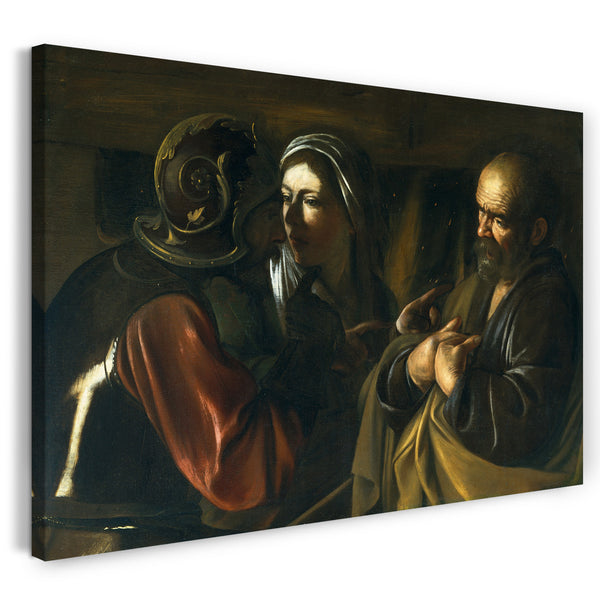 Leinwandbild Caravaggio - Die Leugnung des heiligen Petrus