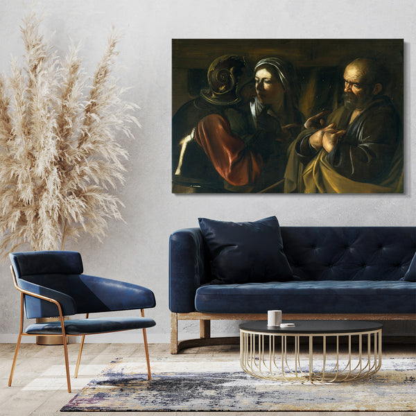 Leinwandbild Caravaggio - Die Leugnung des heiligen Petrus