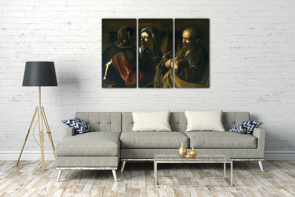 Leinwandbild Caravaggio - Die Leugnung des heiligen Petrus