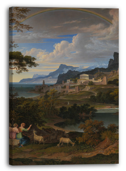 Leinwandbild Joseph Anton Koch - Heroische Landschaft mit Regenbogen