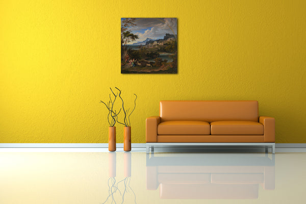 Leinwandbild Joseph Anton Koch - Heroische Landschaft mit Regenbogen