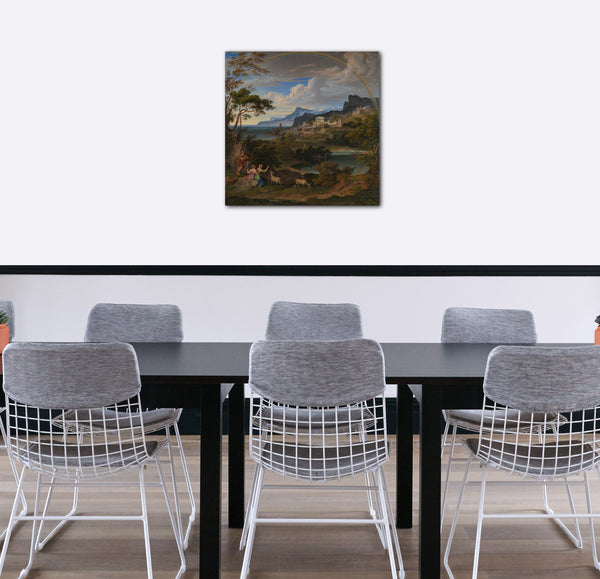 Leinwandbild Joseph Anton Koch - Heroische Landschaft mit Regenbogen