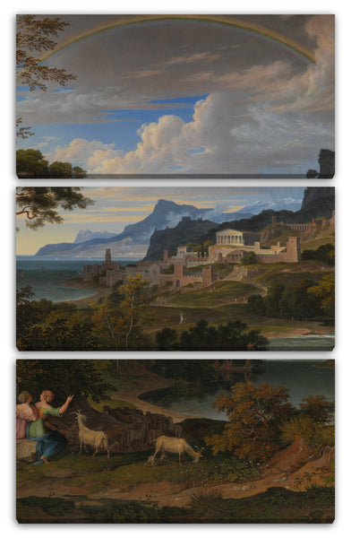 Leinwandbild Joseph Anton Koch - Heroische Landschaft mit Regenbogen