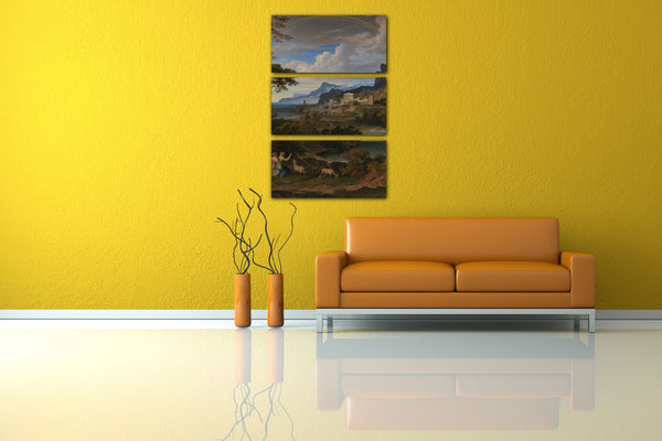 Leinwandbild Joseph Anton Koch - Heroische Landschaft mit Regenbogen