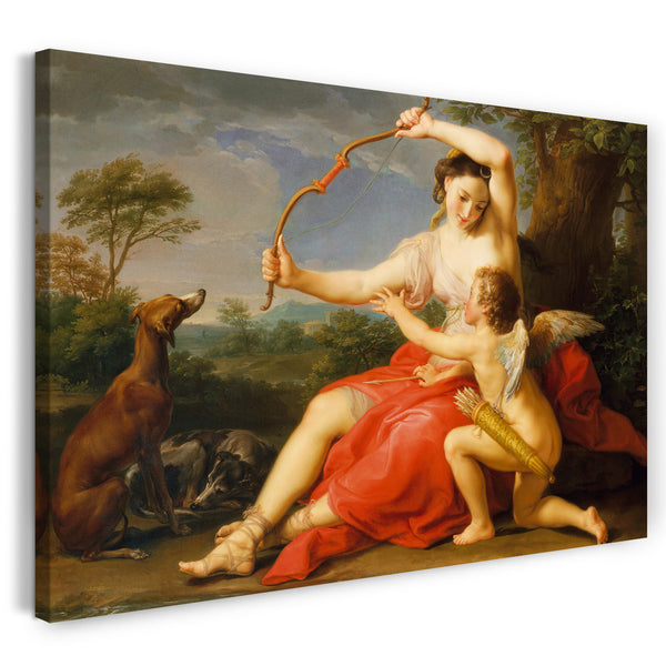 Leinwandbild Pompeo Batoni - Diana und Amor