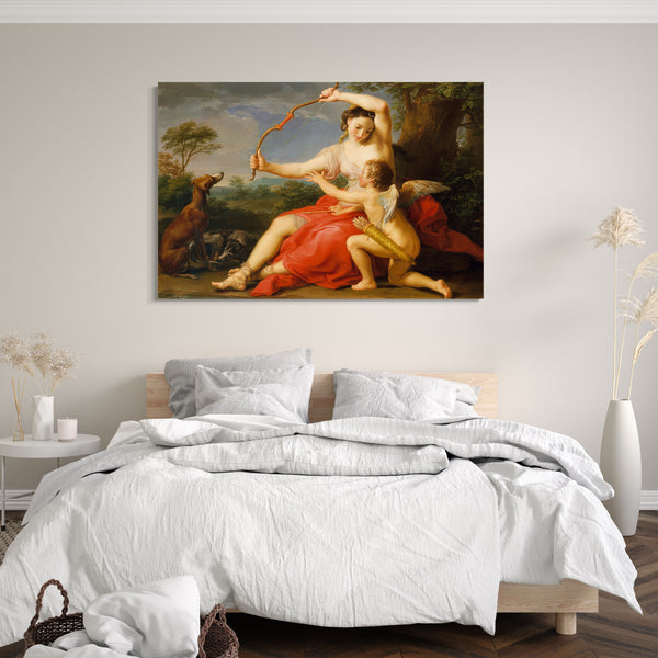 Leinwandbild Pompeo Batoni - Diana und Amor