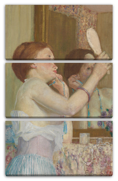 Leinwandbild Friedrich Carl Frieseke - Frau mit einem Spiegel (Femme qui se mire)