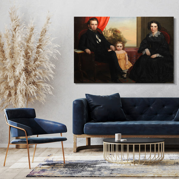 Leinwandbild ca. 1850 - Eine Familiengruppe