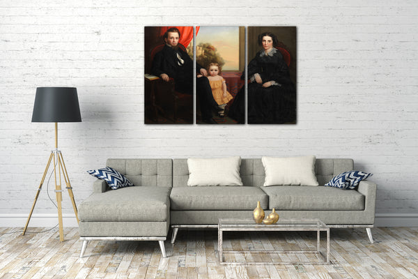 Leinwandbild ca. 1850 - Eine Familiengruppe