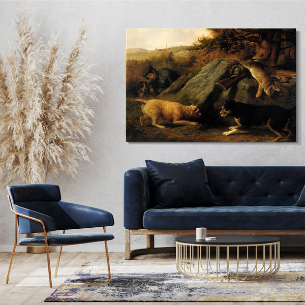 Leinwandbild Thomas Hewes Hinckley - Die Kaninchenjäger