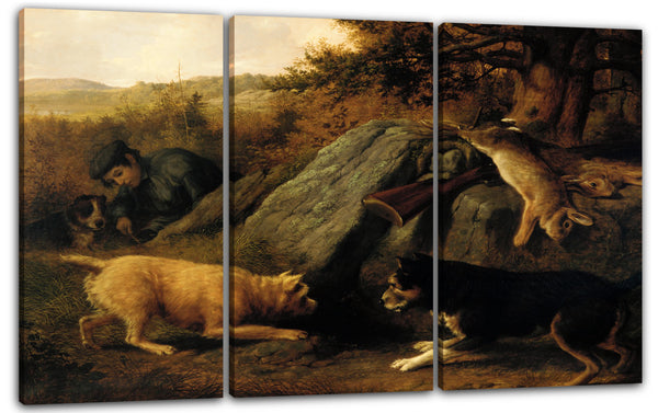 Leinwandbild Thomas Hewes Hinckley - Die Kaninchenjäger