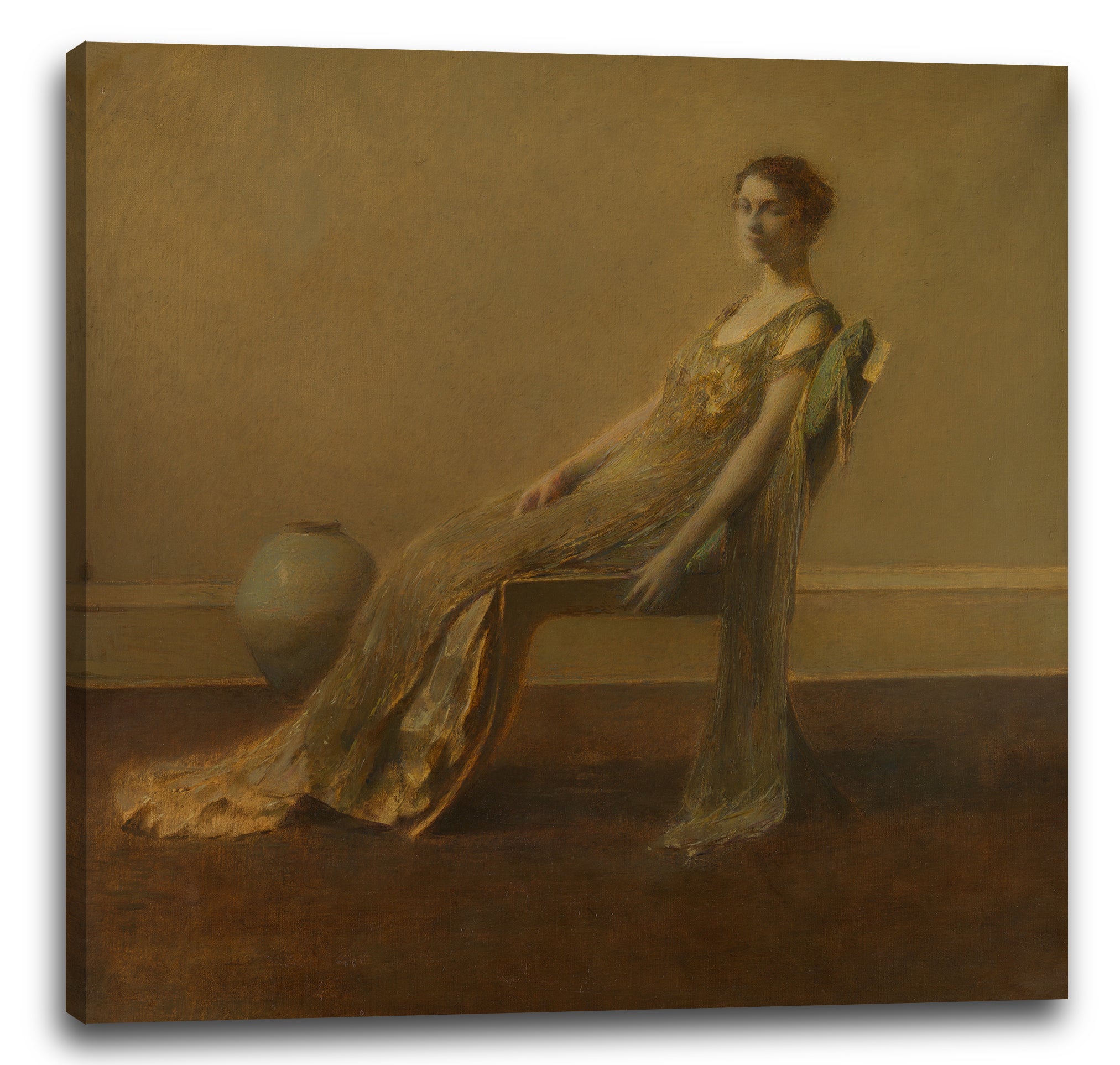 Leinwandbild Thomas Wilmer Dewing - Grün und Gold