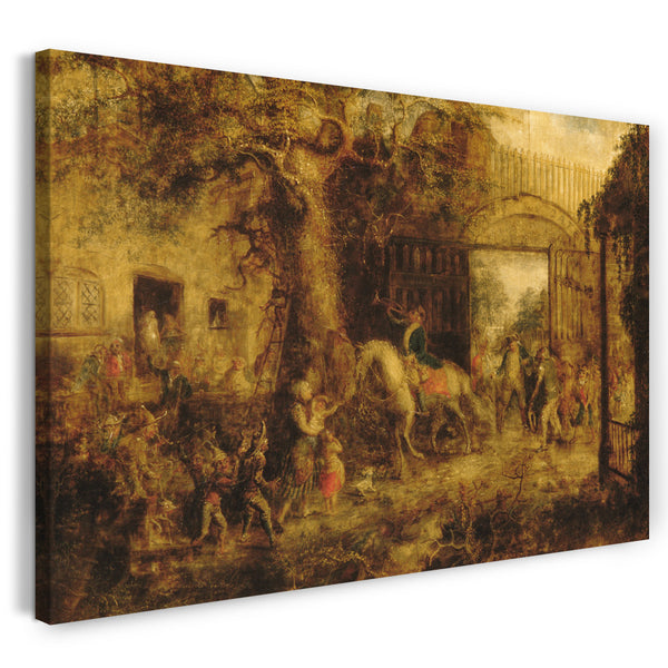 Leinwandbild John Quidor - Das Wall Street Gate des wachsamen Stuyvesant