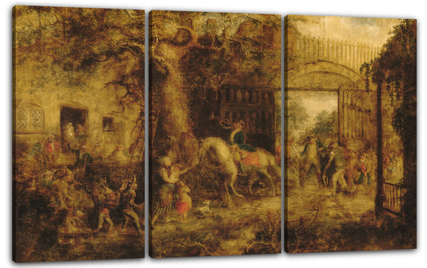Leinwandbild John Quidor - Das Wall Street Gate des wachsamen Stuyvesant