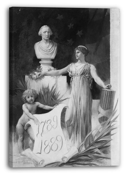 Leinwandbild Edwin Howland Blashfield - Design für die Washington Centennial Celebration, Souvenir