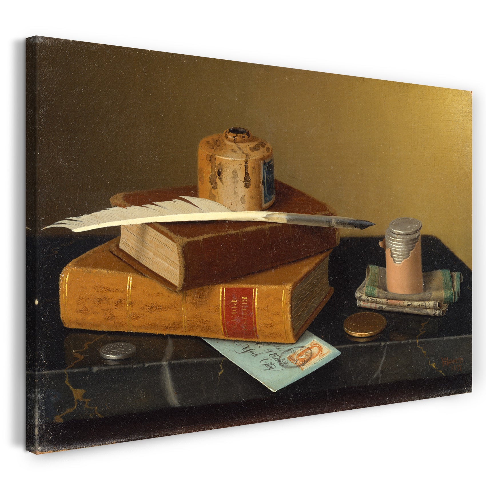 Leinwandbild William Michael Harnett - Der Tisch des Bankers