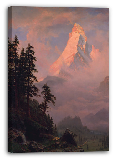 Leinwandbild Albert Bierstadt - Sonnenaufgang am Matterhorn