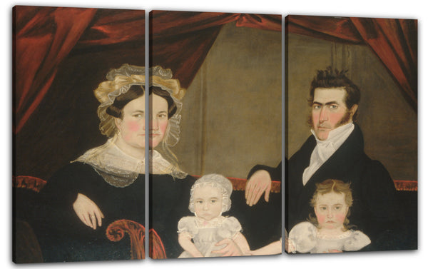 Leinwandbild ca. 1830er Jahre - Familiengruppe von vier auf Sofa