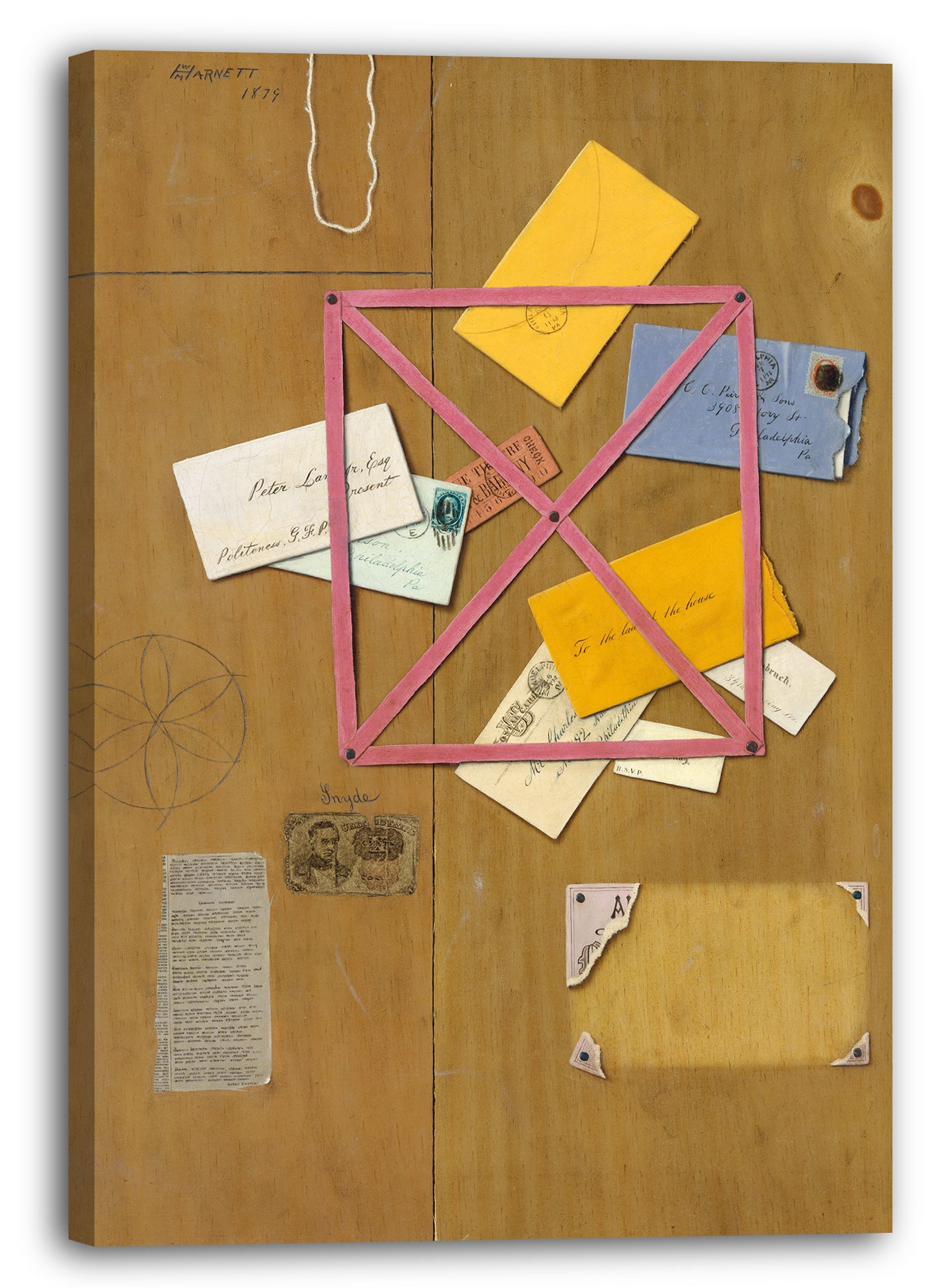Leinwandbild William Michael Harnett - Der Briefkasten des Künstlers