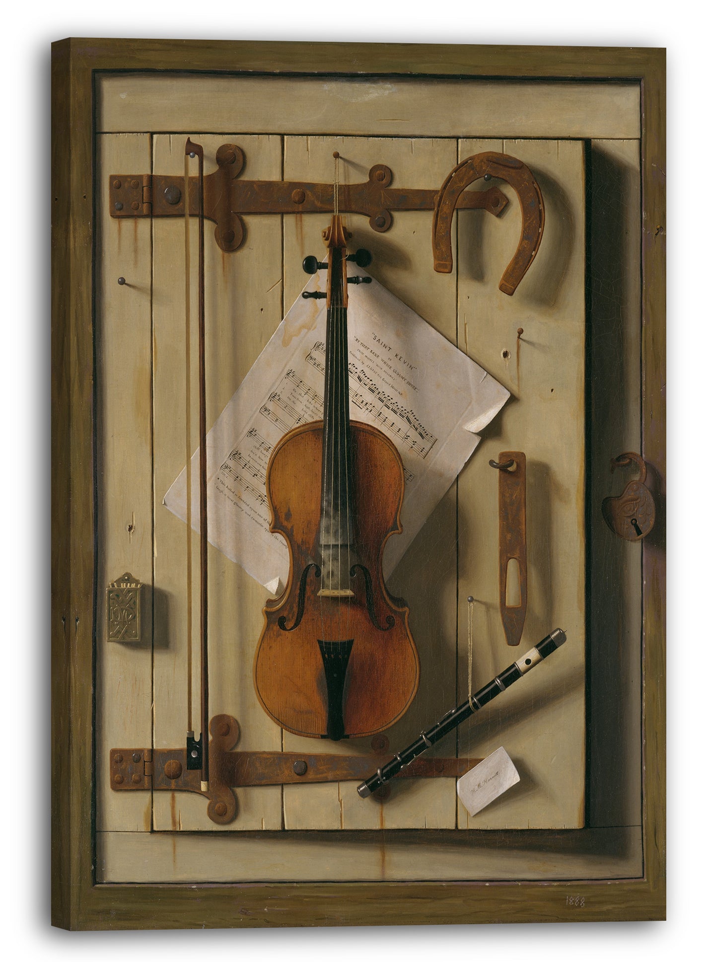 Leinwandbild William Michael Harnett - Stillleben - Violine und Musik