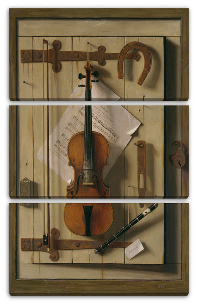 Leinwandbild William Michael Harnett - Stillleben - Violine und Musik