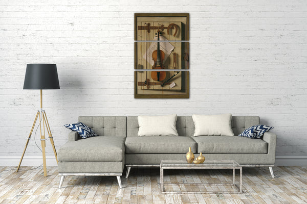 Leinwandbild William Michael Harnett - Stillleben - Violine und Musik