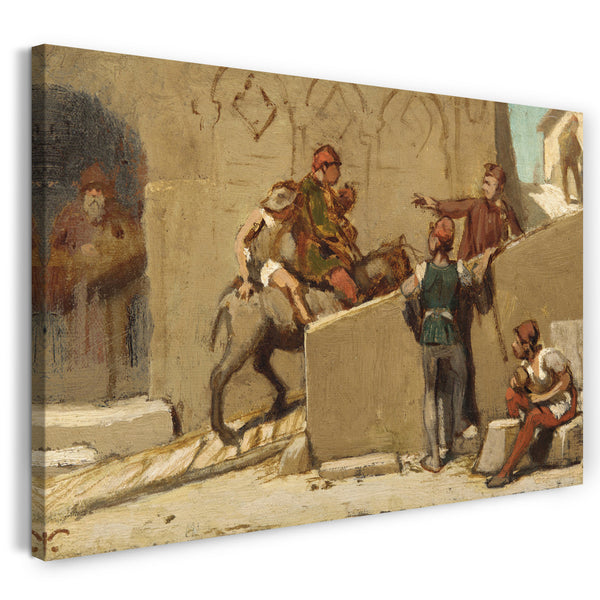 Leinwandbild Elihu Vedder - Die Fabel des Miller, sein Sohn und der Esel