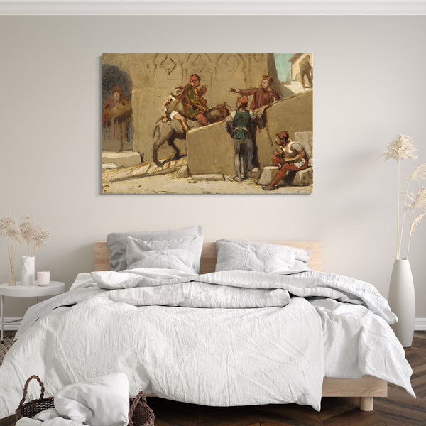 Leinwandbild Elihu Vedder - Die Fabel des Miller, sein Sohn und der Esel