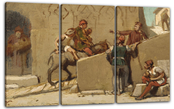 Leinwandbild Elihu Vedder - Die Fabel des Miller, sein Sohn und der Esel