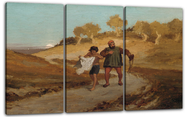 Leinwandbild Elihu Vedder - Die Fabel des Miller, sein Sohn und der Esel