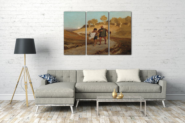 Leinwandbild Elihu Vedder - Die Fabel des Miller, sein Sohn und der Esel