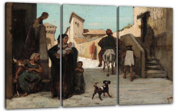 Leinwandbild Elihu Vedder - Die Fabel des Miller, sein Sohn und der Esel